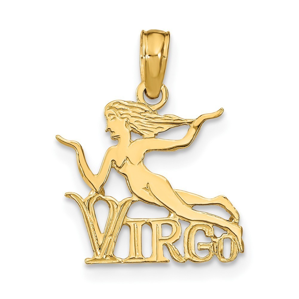 Million Charms 10k Yellow Gold Small VIRGO Zodiac Charm Pendant